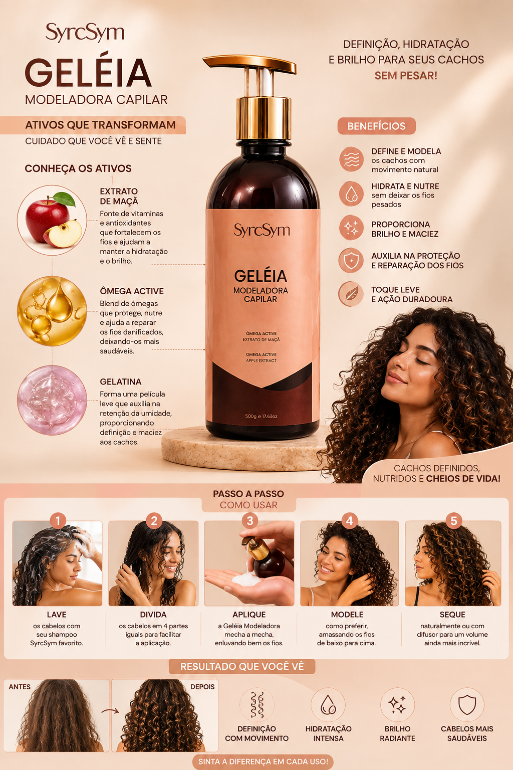 Hair Styling Gel with Omega Activia and Apple Extract - 500ml Homecare