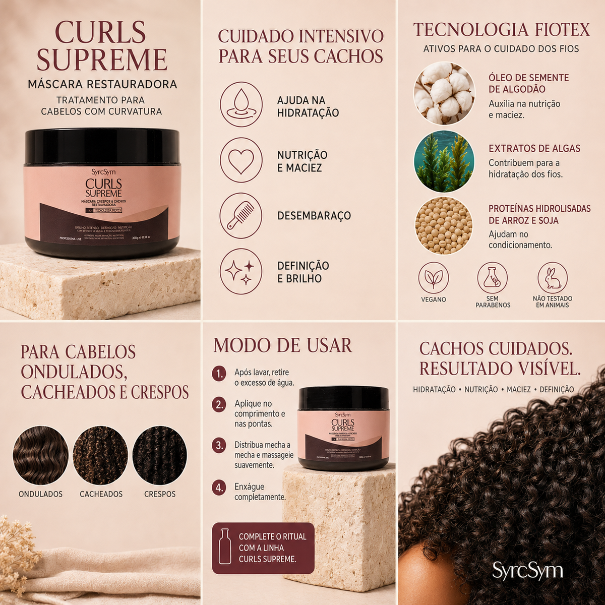 Mascara Restauradora Supreme - 300ml (Para cachos e crespos - 3C ao 4C)